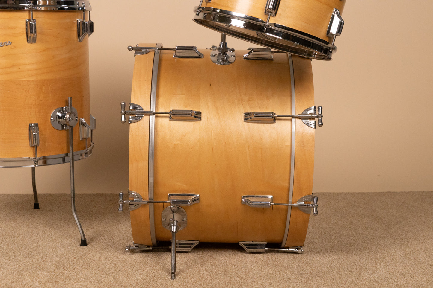 1960s Rogers Headliner Natural Lacquer Drum Set