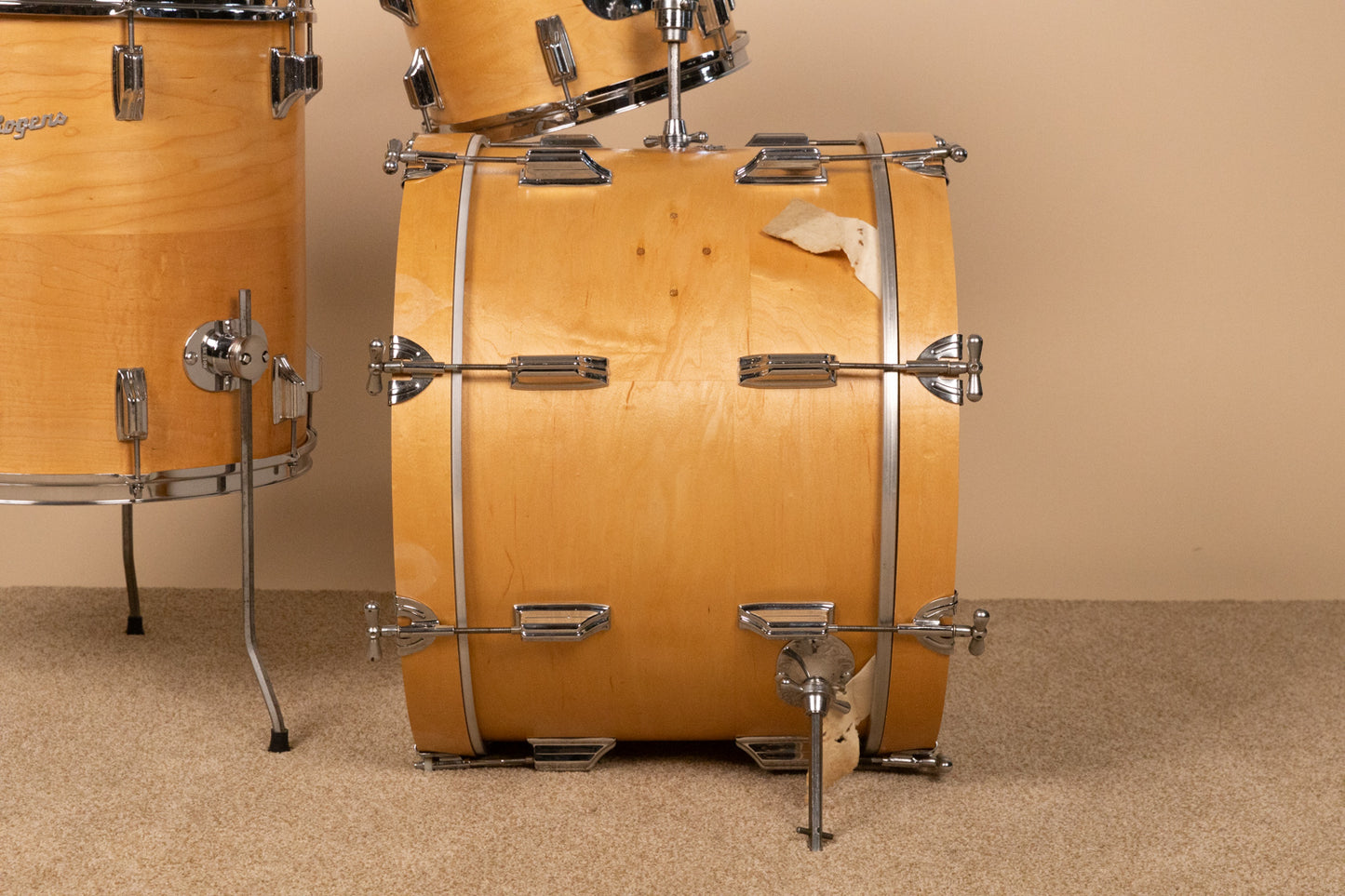 1960s Rogers Headliner Natural Lacquer Drum Set