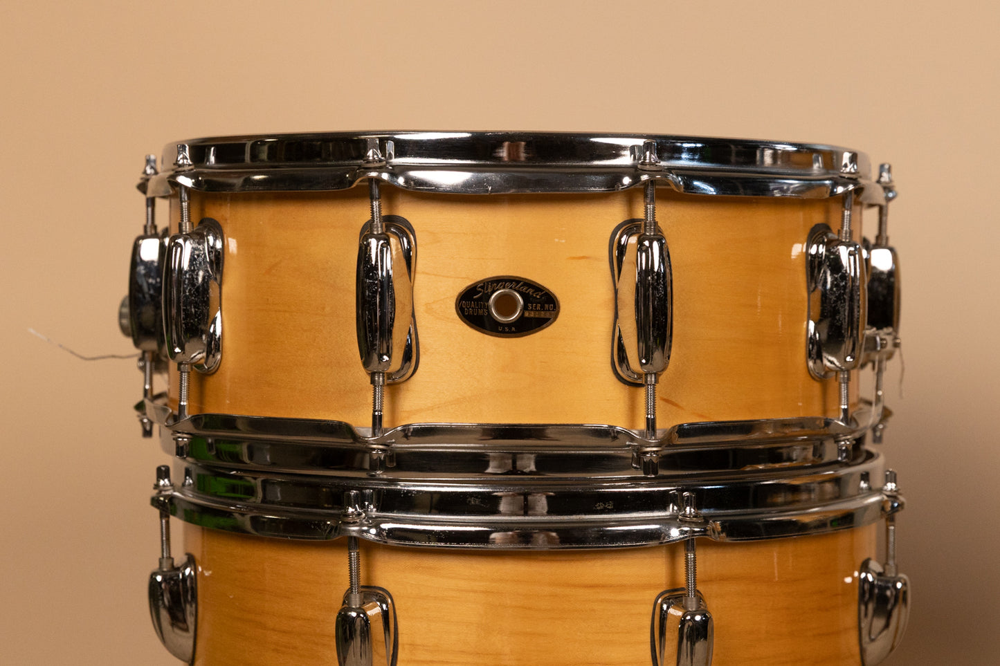 1990s Slingland Artist Custom Natural Maple Drum Set 14x20 8x12 14x14 and 5x14