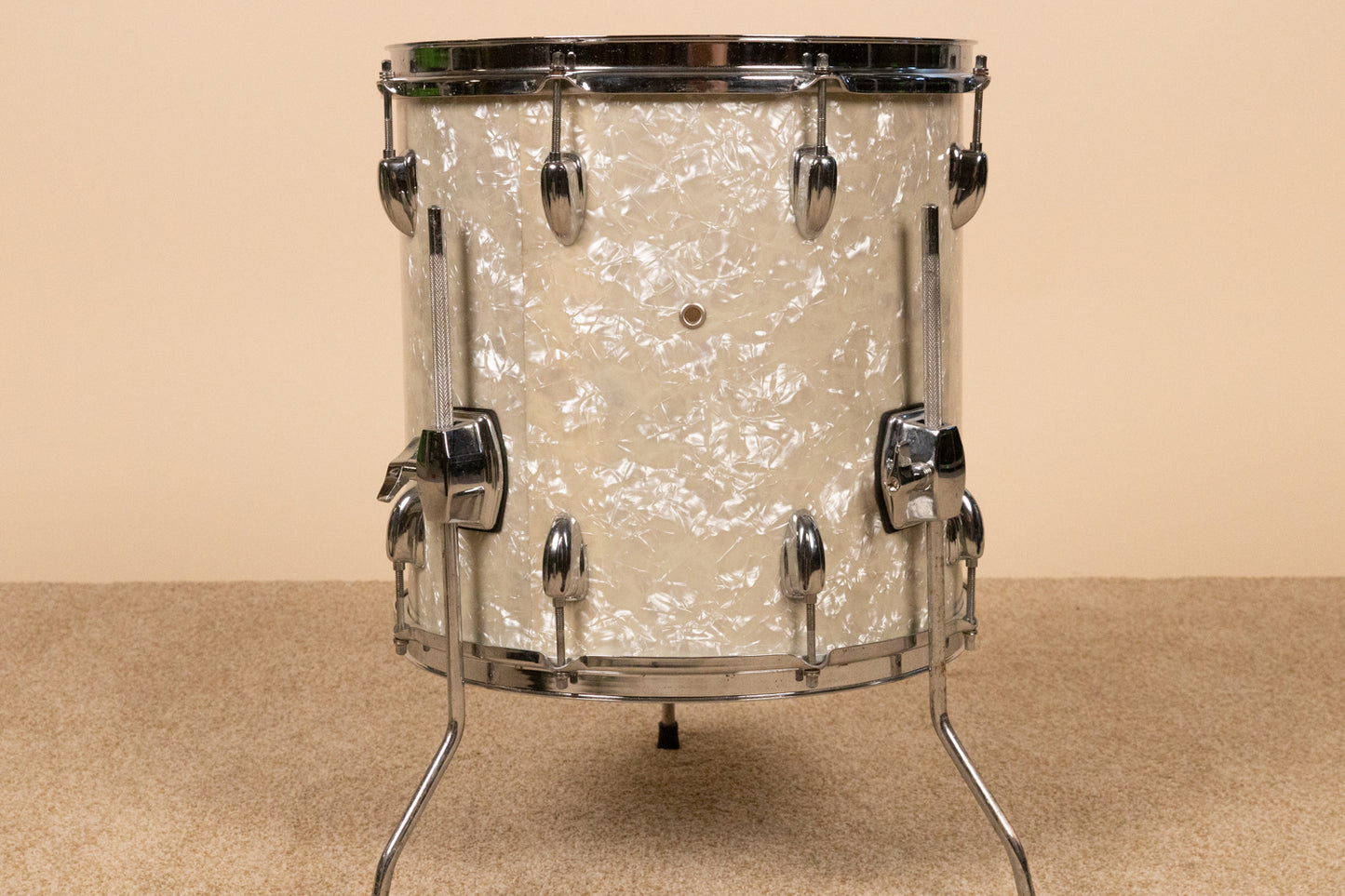 Vintage Ludwig 14x14 White Marine Pearl Floor Tom