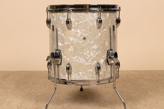 Vintage Ludwig 14x14 White Marine Pearl Floor Tom