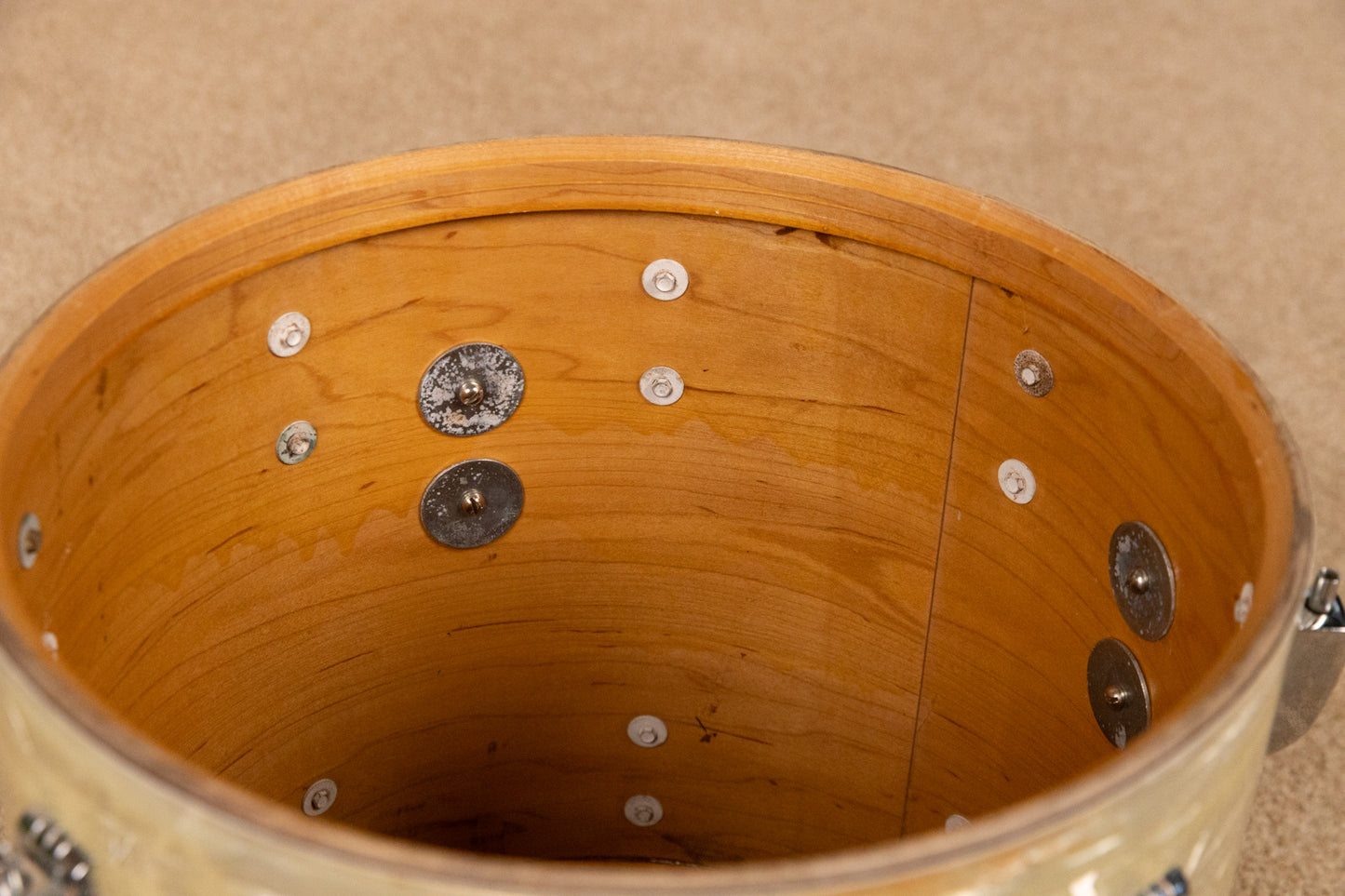 1970s Ludwig 14x14 White Marine Pearl Floor Tom