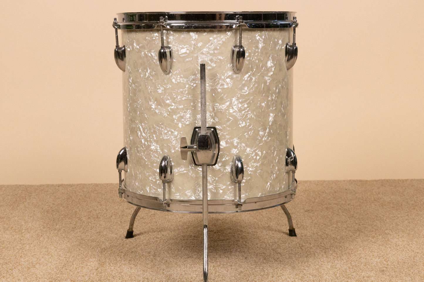 Vintage Ludwig 14x14 White Marine Pearl Floor Tom