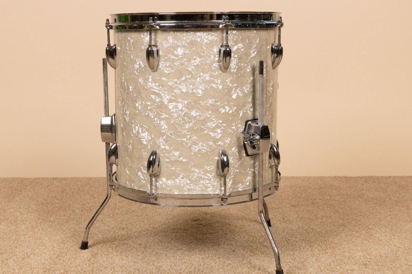 Vintage Ludwig 14x14 White Marine Pearl Floor Tom