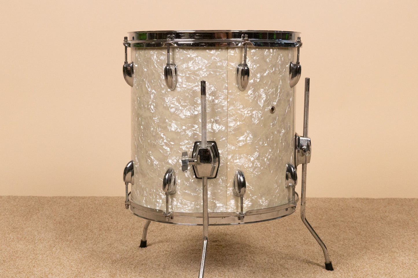 Vintage Ludwig 14x14 White Marine Pearl Floor Tom