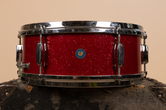 Vintage Zim-Gar 5x14 Red Sparkle Snare Drum