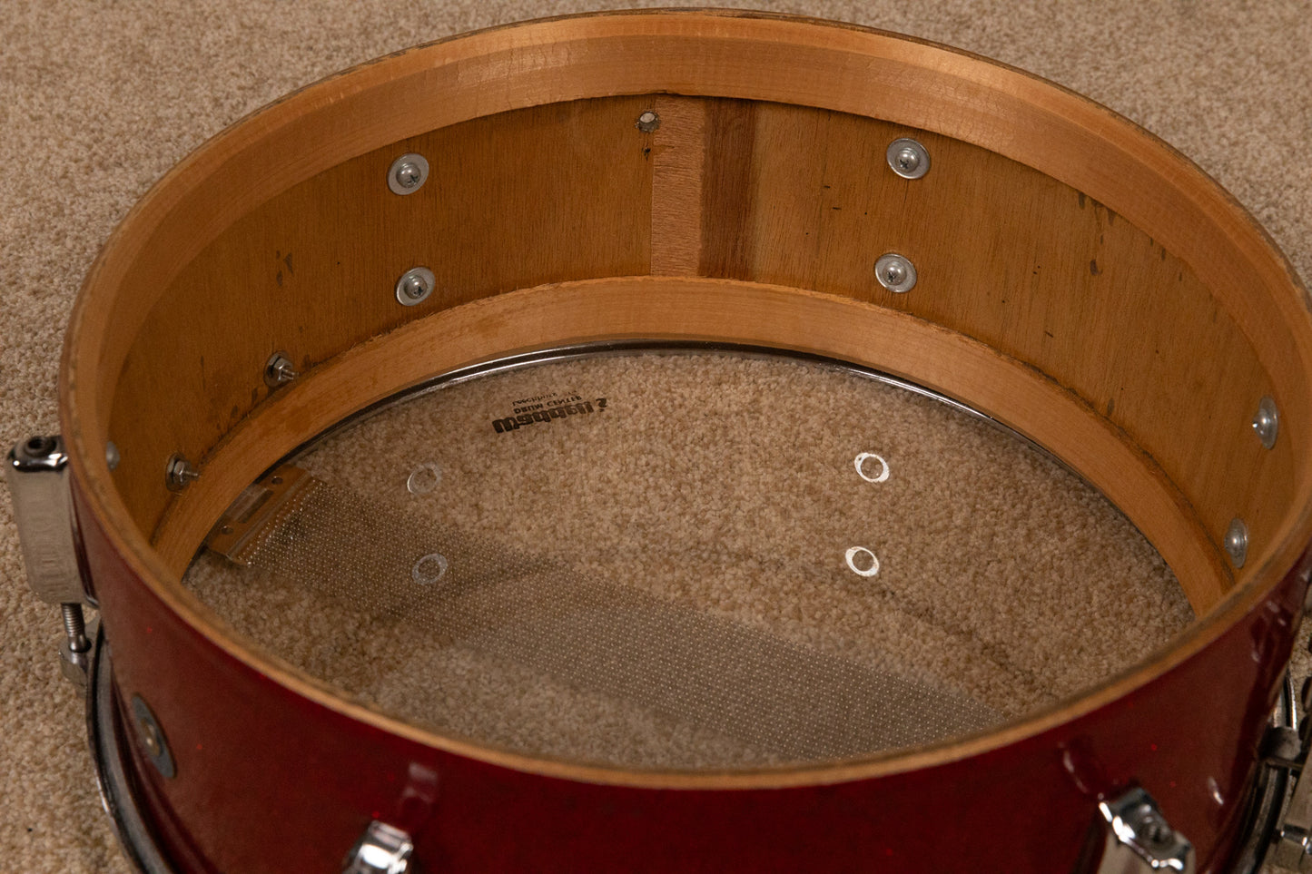 Vintage Zim-Gar 5x14 Red Sparkle Snare Drum