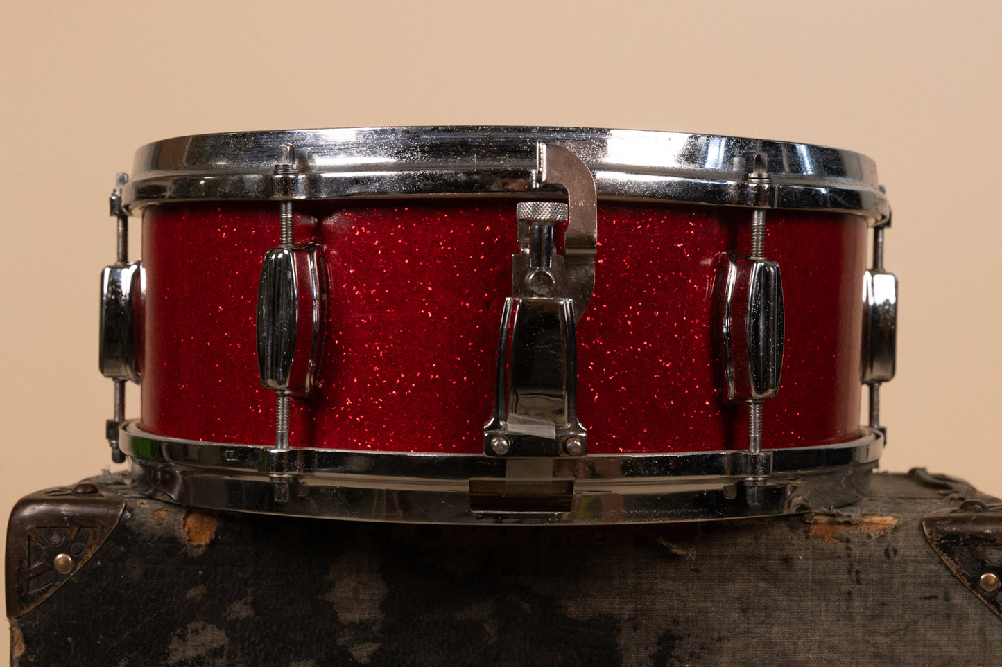 Vintage Zim-Gar 5x14 Red Sparkle Snare Drum