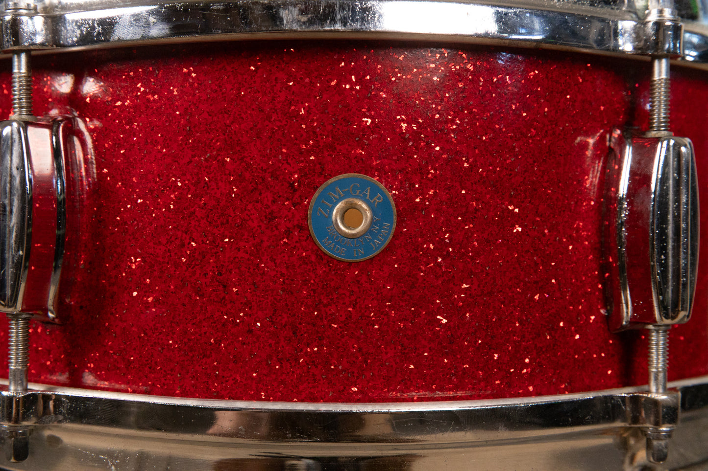 Vintage Zim-Gar 5x14 Red Sparkle Snare Drum