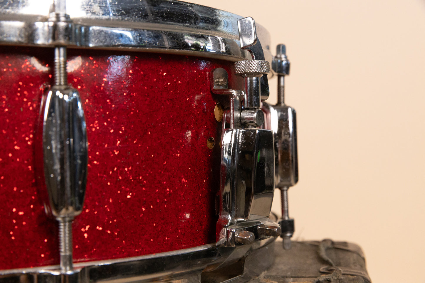 Vintage Zim-Gar 5x14 Red Sparkle Snare Drum