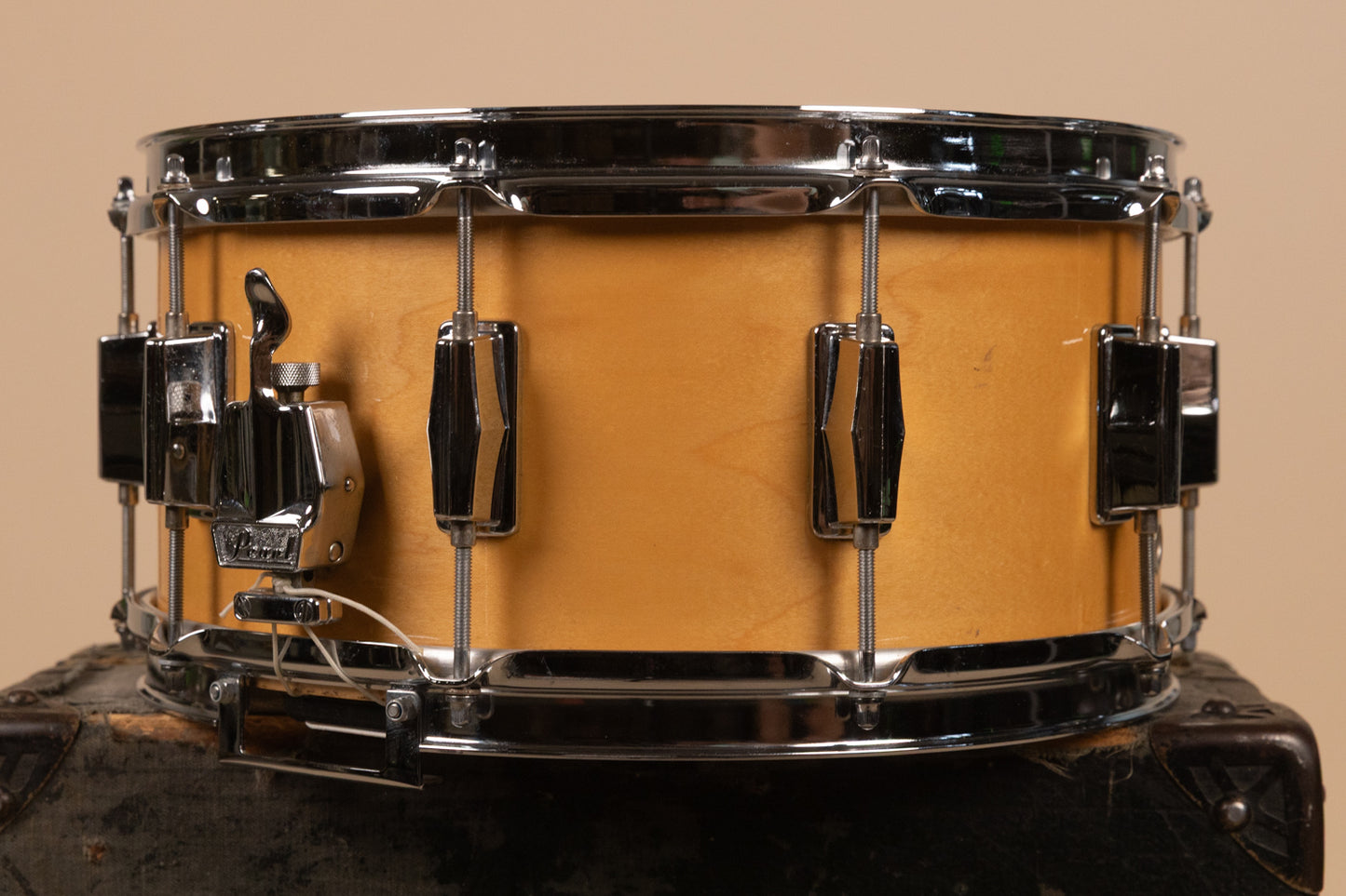 1980s Pearl 6.5x14 M-314L Natural Maple Snare Drum