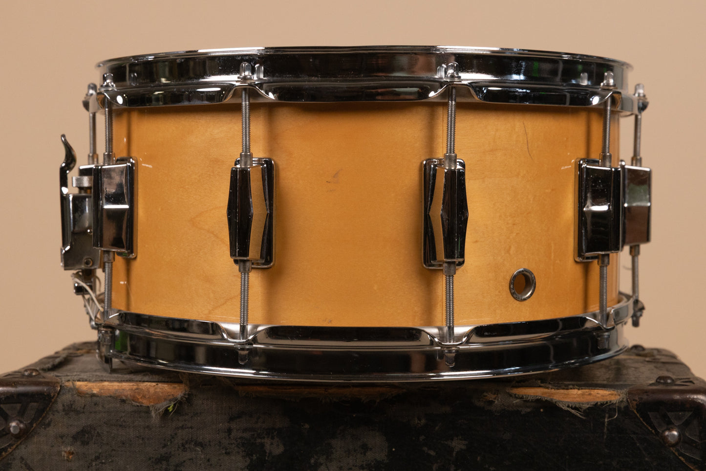1980s Pearl 6.5x14 M-314L Natural Maple Snare Drum