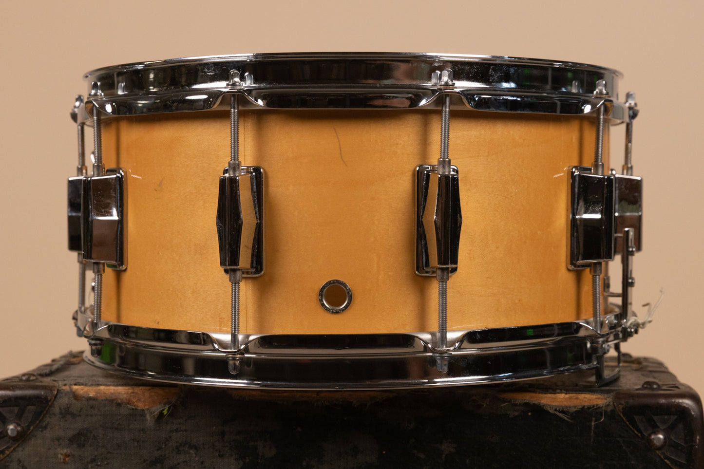 1980s Pearl 6.5x14 M-314L Natural Maple Snare Drum