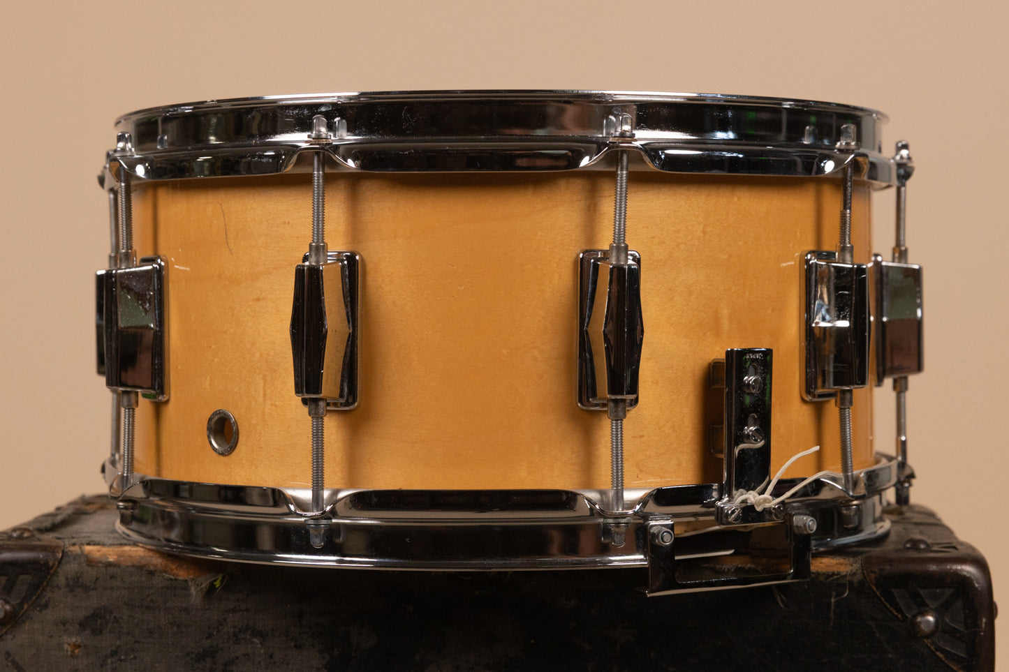 1980s Pearl 6.5x14 M-314L Natural Maple Snare Drum