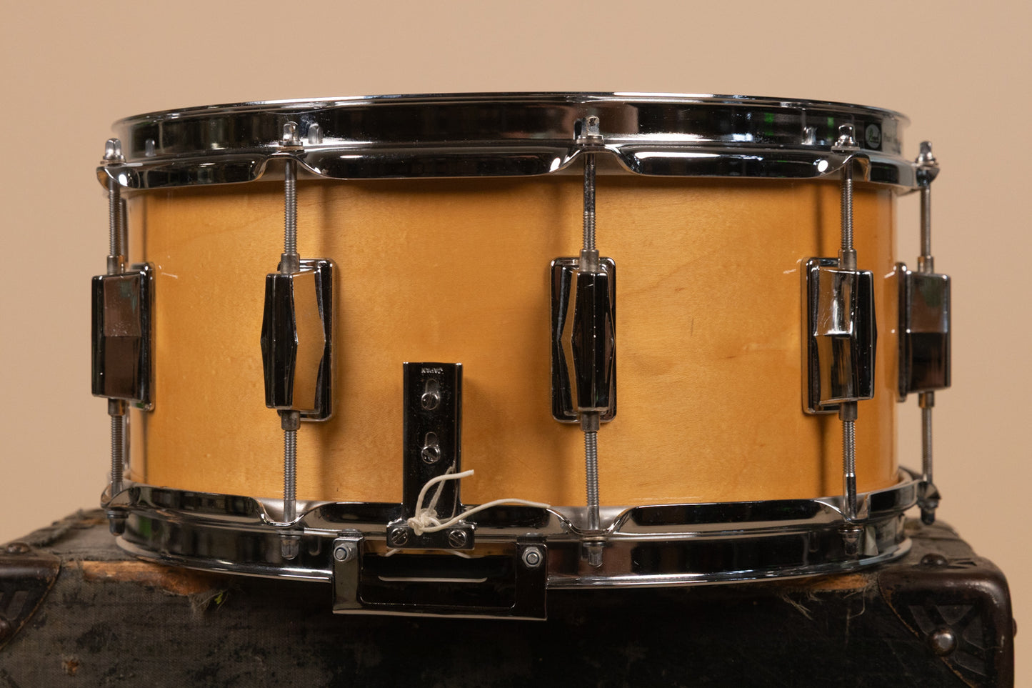 1980s Pearl 6.5x14 M-314L Natural Maple Snare Drum