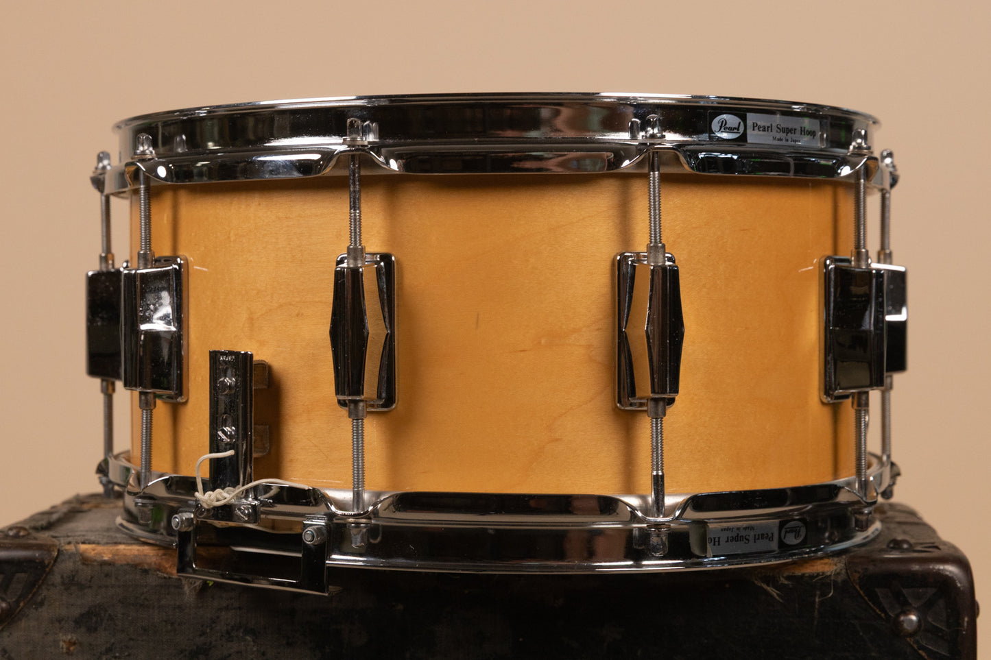 1980s Pearl 6.5x14 M-314L Natural Maple Snare Drum
