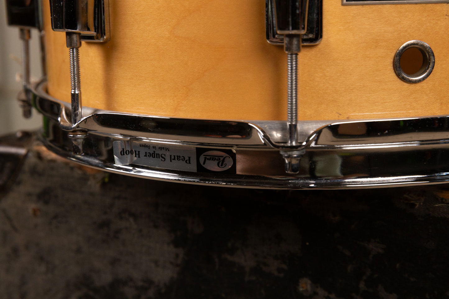1980s Pearl 6.5x14 M-314L Natural Maple Snare Drum