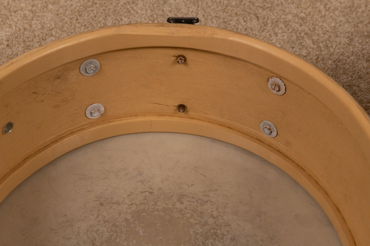 1960s Slingerland 5x14 White Marine Pearl Deluxe Student Snare Drum