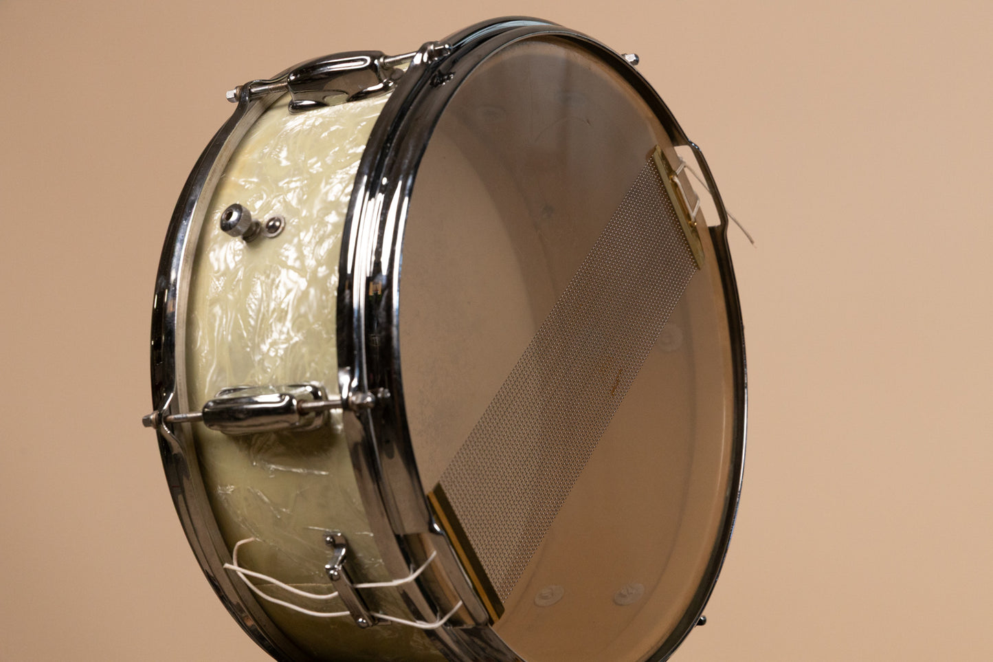 1960s Slingerland 5x14 White Marine Pearl Deluxe Student Snare Drum
