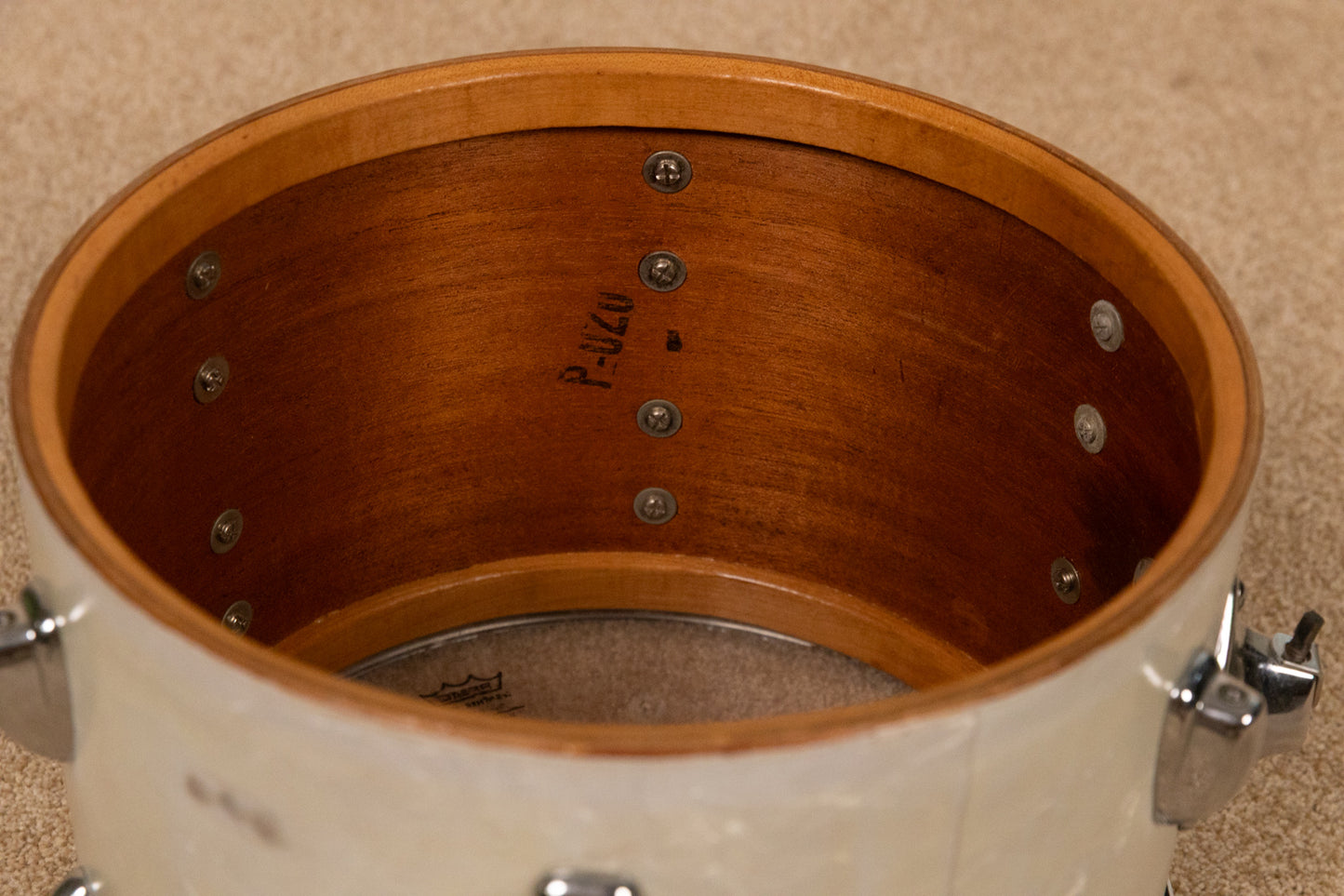 1960s Slingerland 9x13 White Marine Pearl Tom