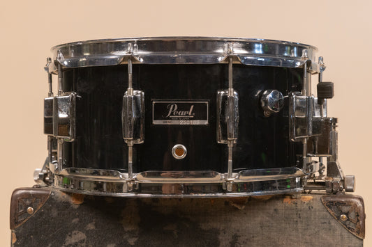 1970s Pearl 6.5x14 BC-414D Jet Black Snare Drum