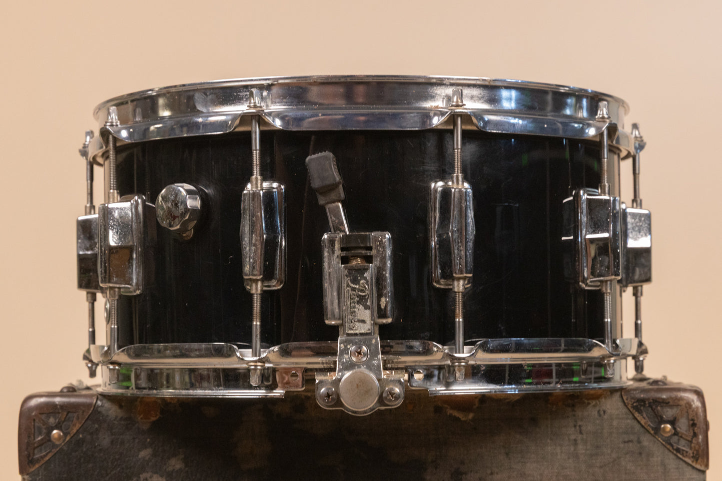1970s Pearl 6.5x14 BC-414D Jet Black Snare Drum