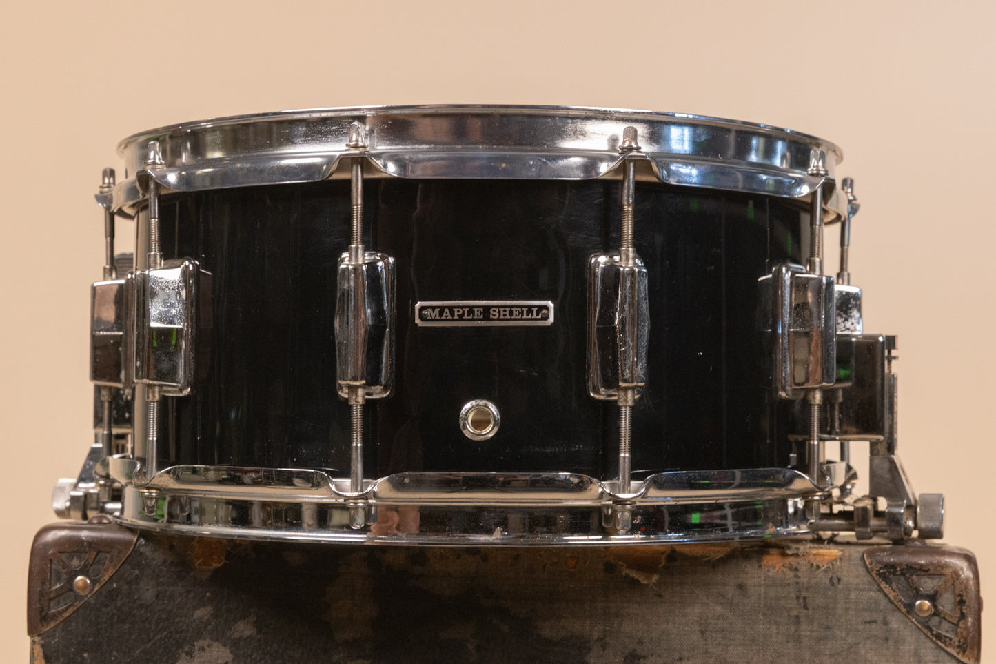 1970s Pearl 6.5x14 BC-414D Jet Black Snare Drum