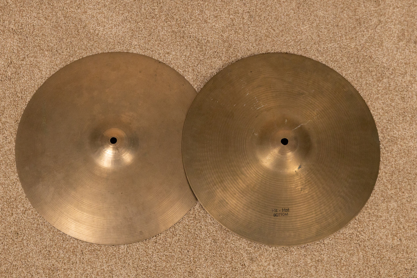 Vintage Italian 14" Hi Hat Cymbals 772g 1209g
