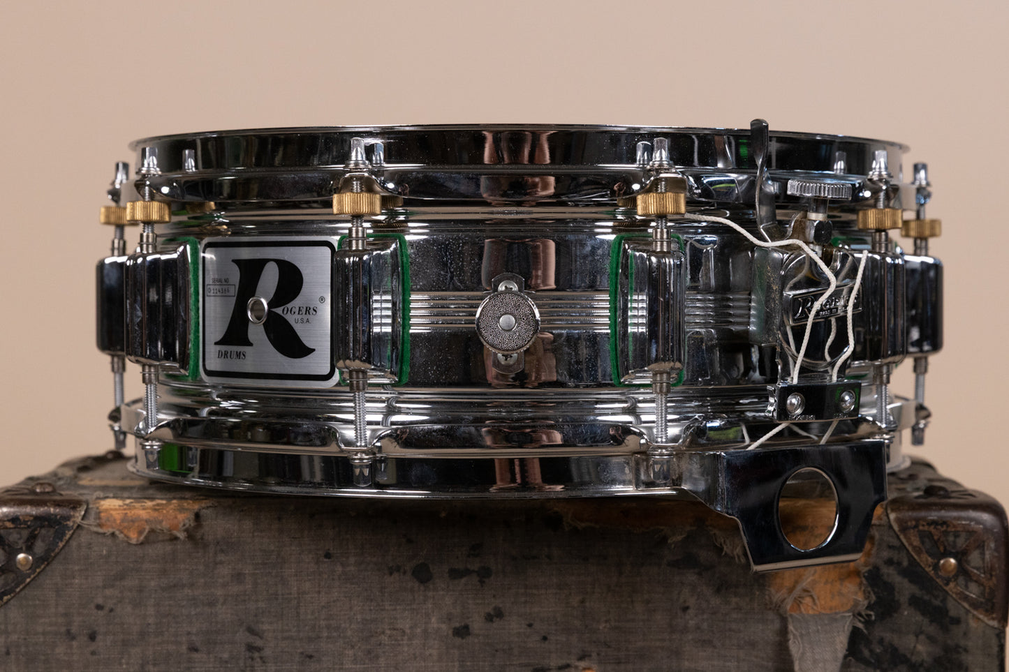 Vintage Rogers 5x14 Big R "Green Felt" Dynasonic Snare Drum