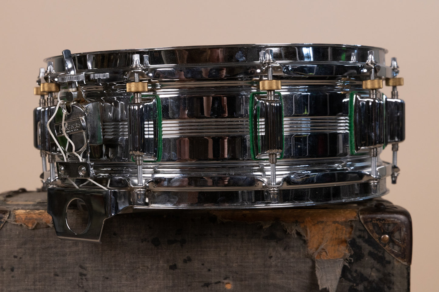 Vintage Rogers 5x14 Big R "Green Felt" Dynasonic Snare Drum