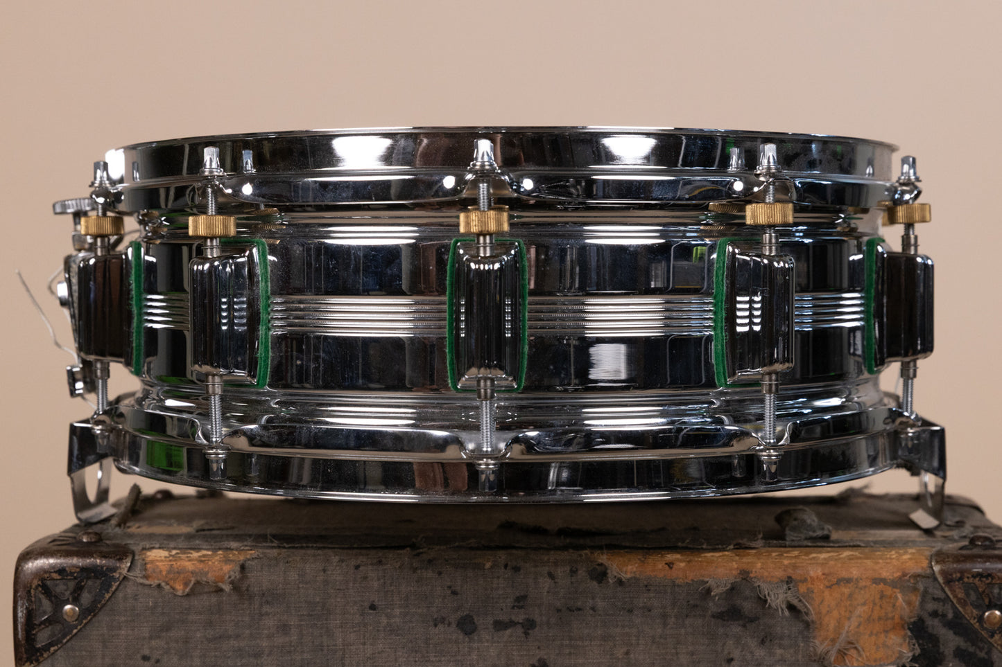 Vintage Rogers 5x14 Big R "Green Felt" Dynasonic Snare Drum