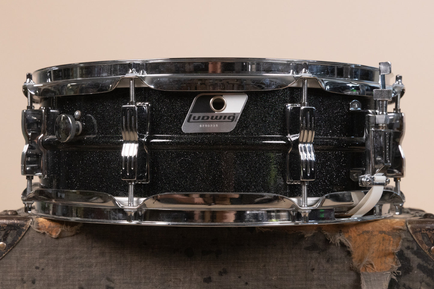 Vintage Ludwig 5x14 Black Galaxy Acrolite Snare Drum