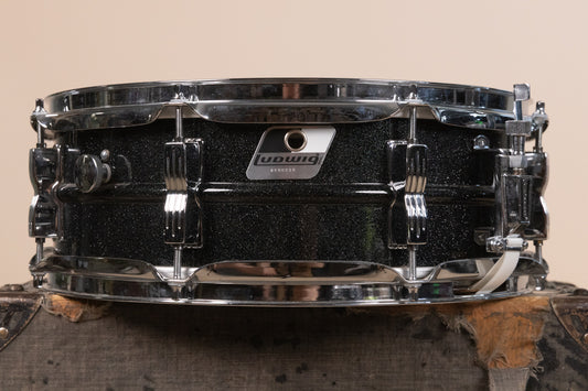 Vintage Ludwig 5x14 Black Galaxy Acrolite Snare Drum