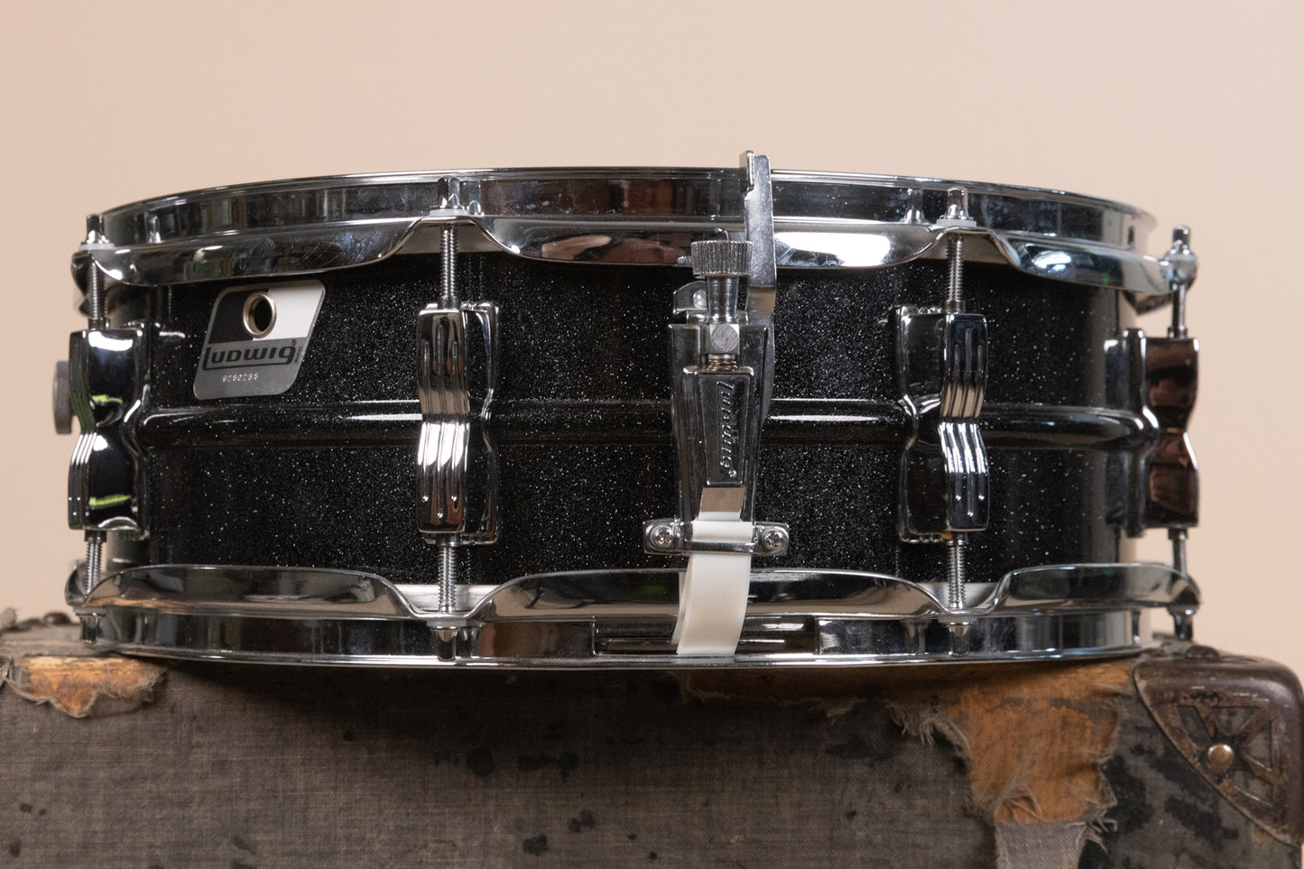 Vintage Ludwig 5x14 Black Galaxy Acrolite Snare Drum