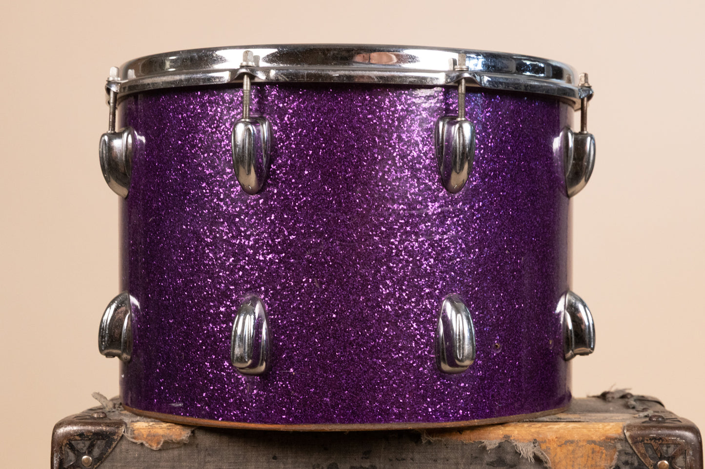 1970s Slingerland 10x14 "Haskell W. Harr" Sparkling Purple Pearl Parade Drum