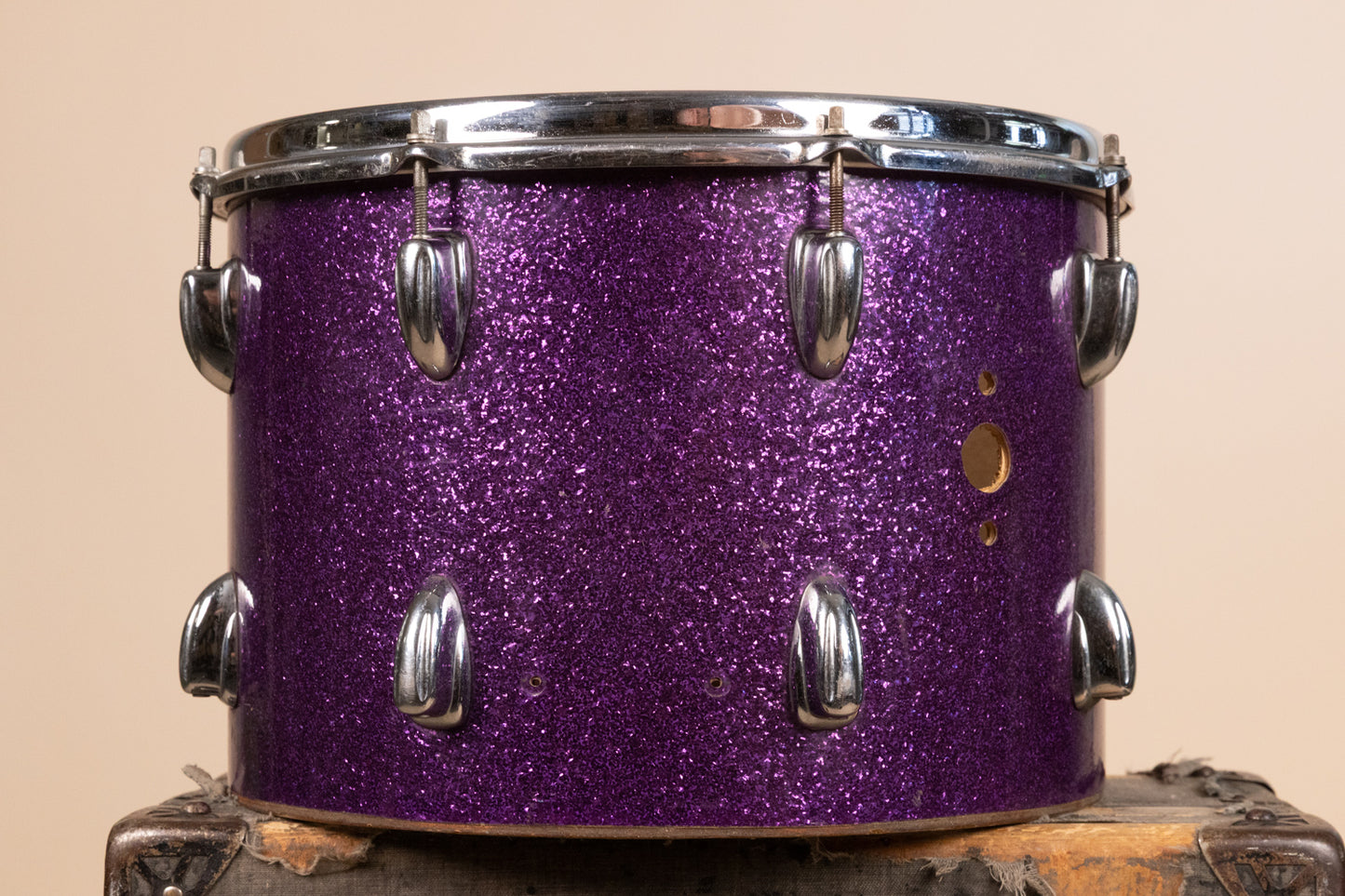 1970s Slingerland 10x14 "Haskell W. Harr" Sparkling Purple Pearl Parade Drum