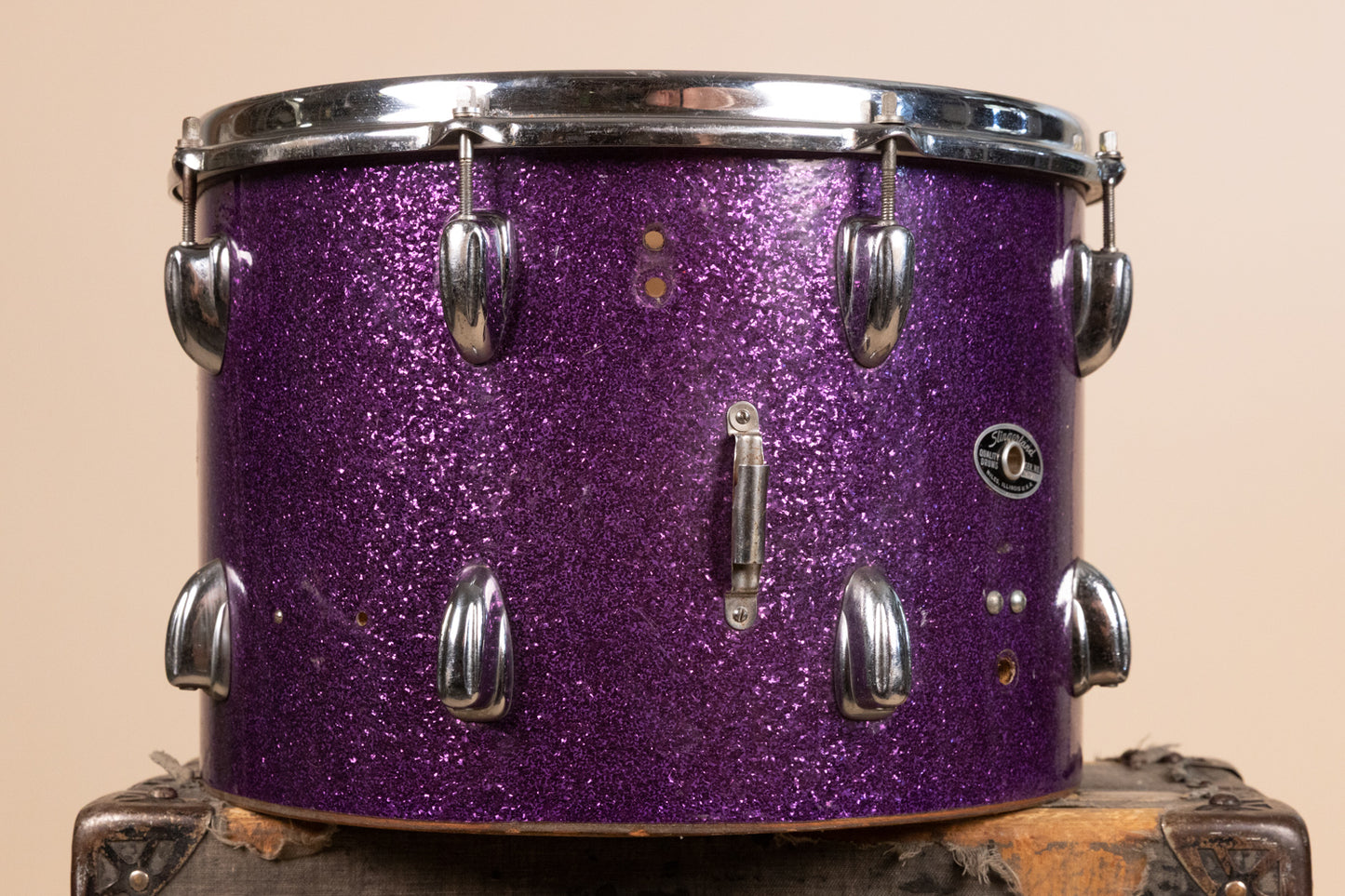 1970s Slingerland 10x14 "Haskell W. Harr" Sparkling Purple Pearl Parade Drum