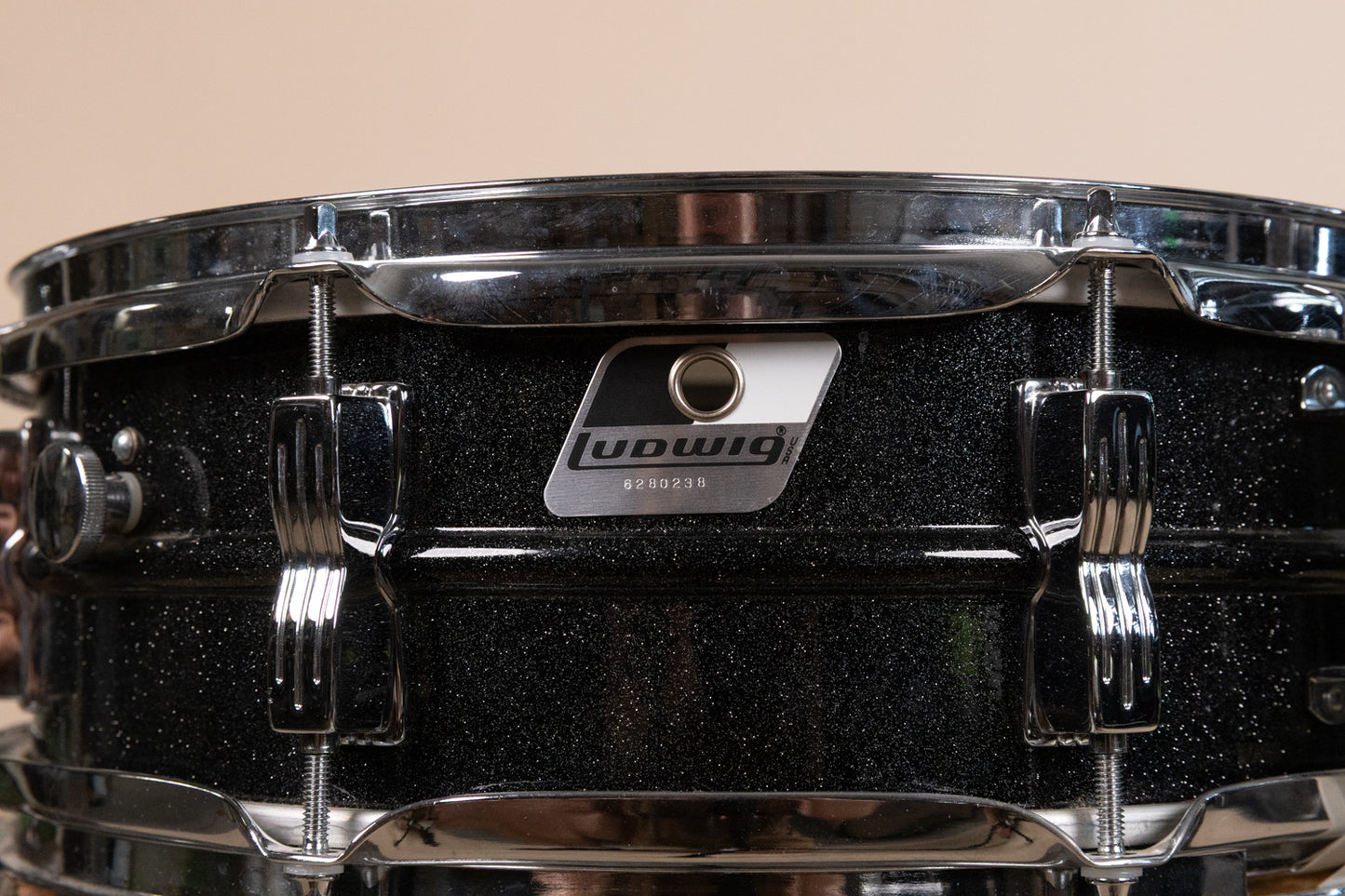 Vintage Ludwig 5x14 Black Galaxy Acrolite Snare Drum