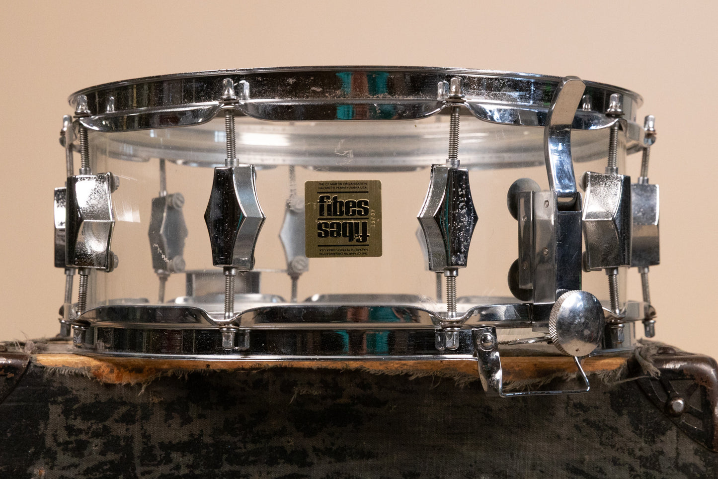 Vintage Fibes 5.5x14 SFT690 Clear Crystallite Snare Drum