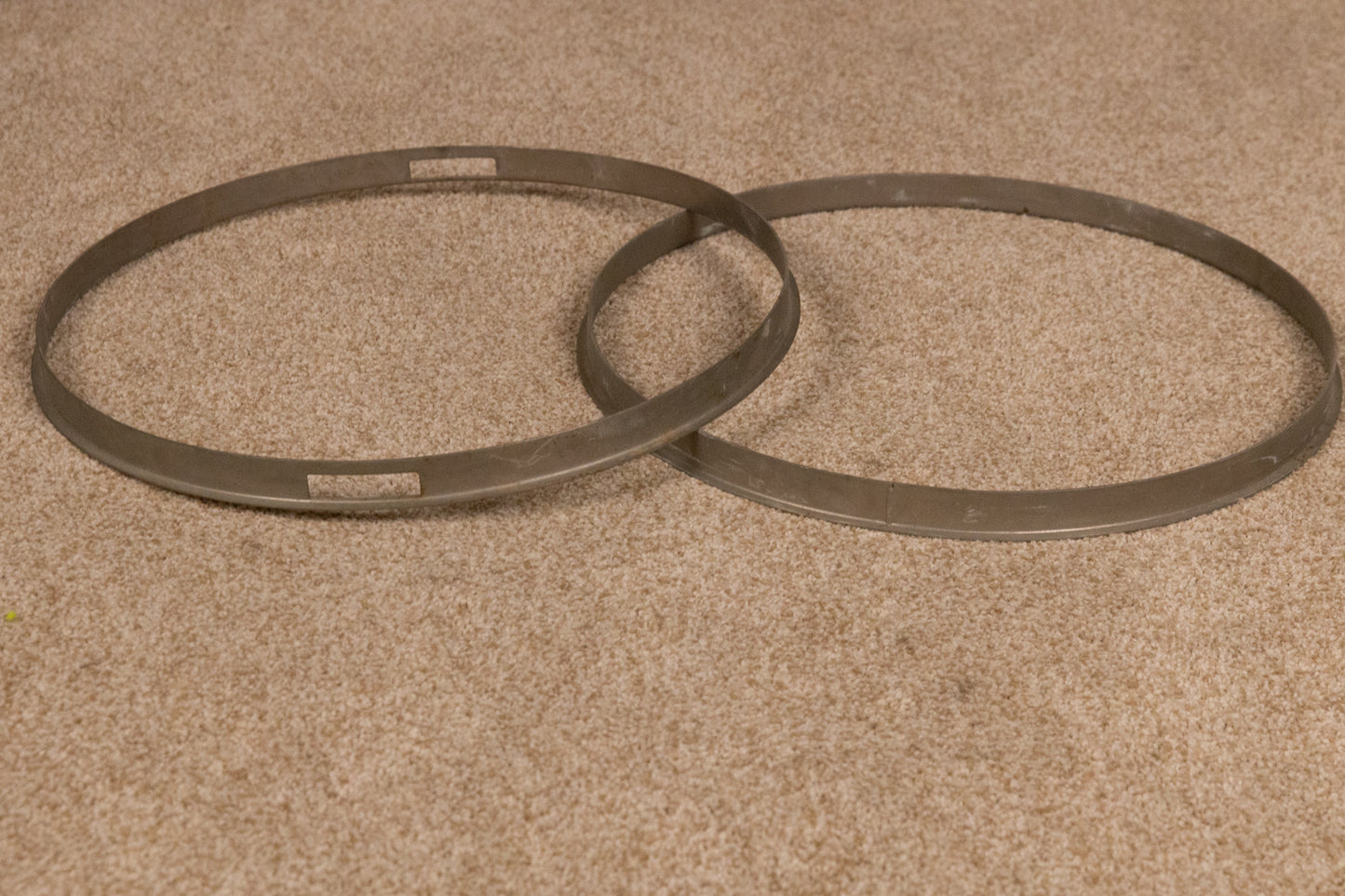 Vintage 14" Nickel Single Flange Snare Drum Hoops (Pair)