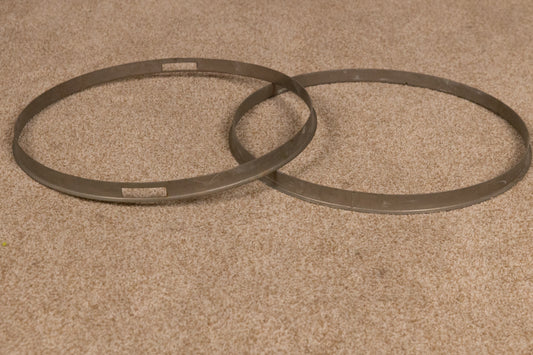 Vintage 14" Nickel Single Flange Snare Drum Hoops (Pair)