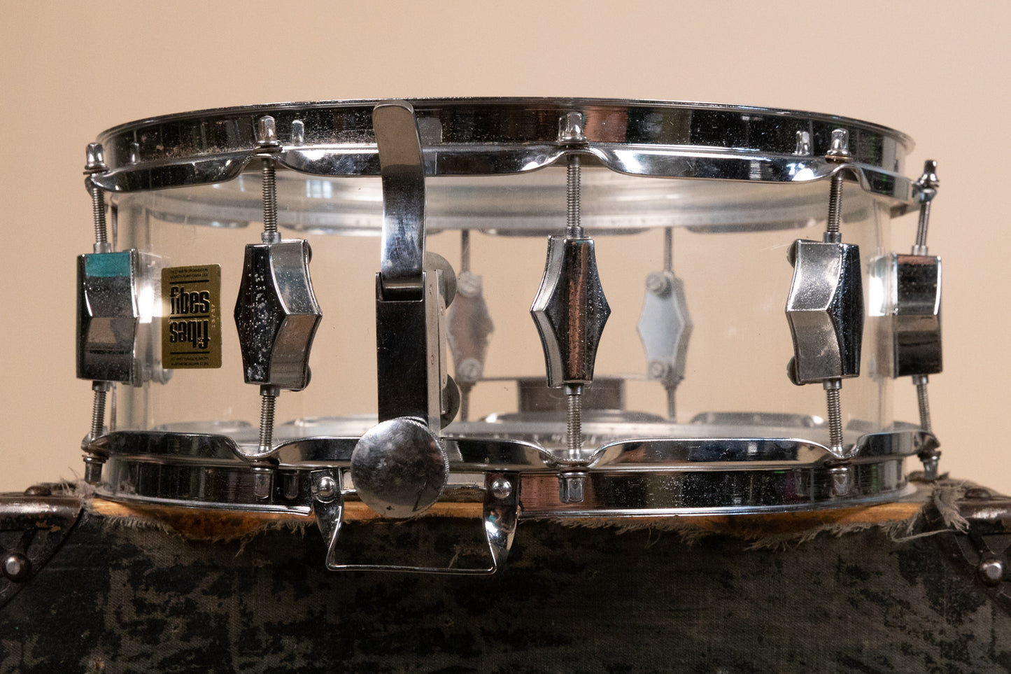 Vintage Fibes 5.5x14 SFT690 Clear Crystallite Snare Drum