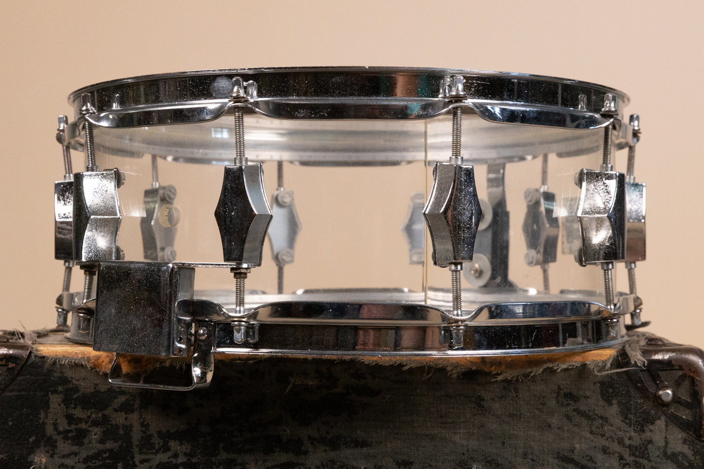 Vintage Fibes 5.5x14 SFT690 Clear Crystallite Snare Drum