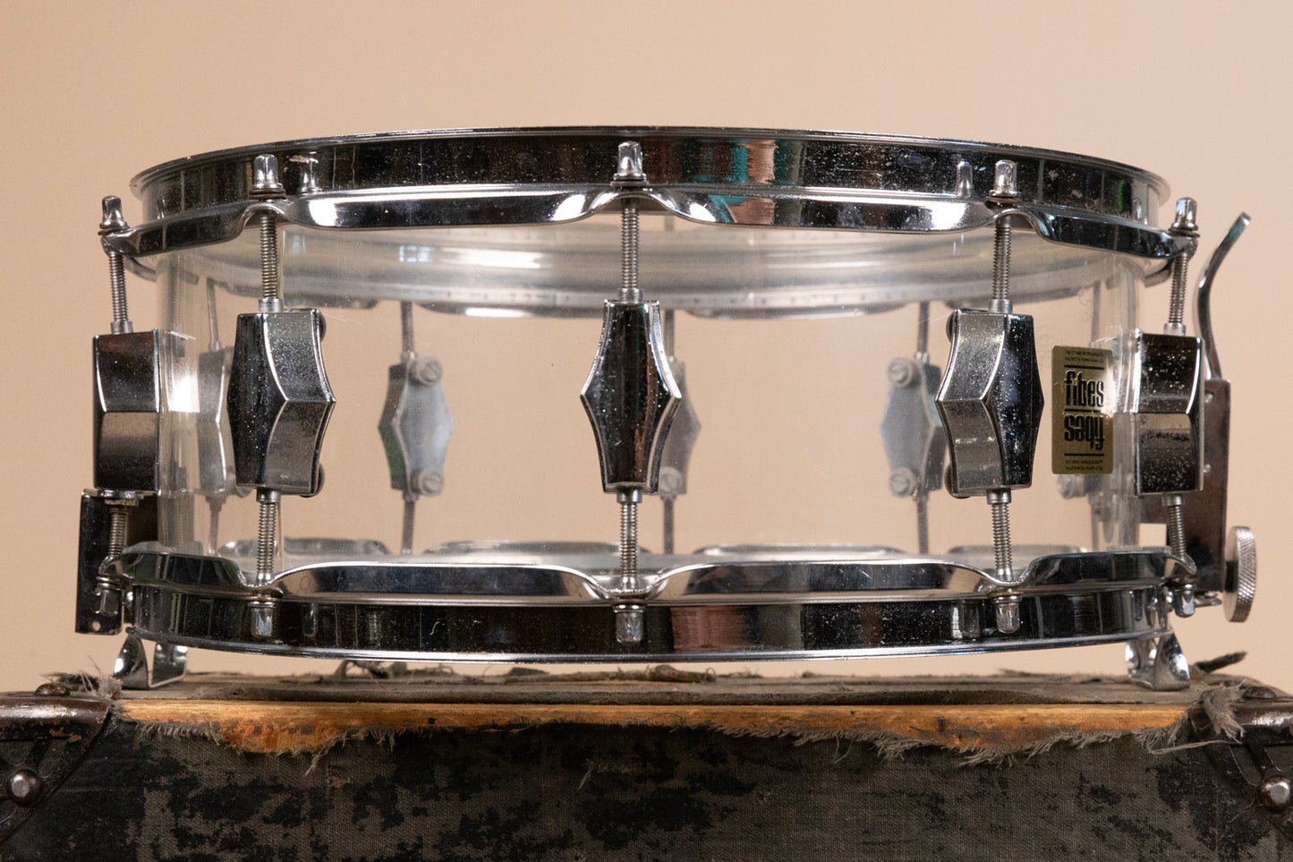 Vintage Fibes 5.5x14 SFT690 Clear Crystallite Snare Drum