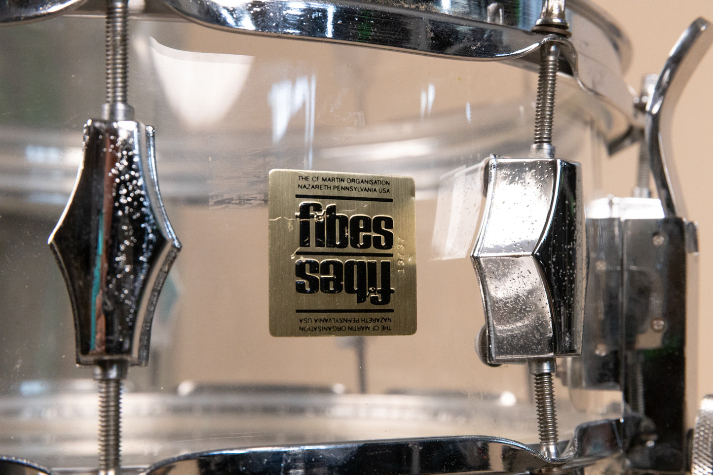 Vintage Fibes 5.5x14 SFT690 Clear Crystallite Snare Drum