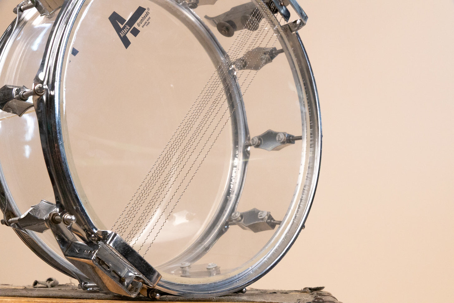 Vintage Fibes 5.5x14 SFT690 Clear Crystallite Snare Drum
