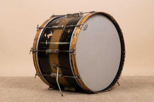 Vintage Ludwig 14x22 Black and Gold Duco Bass Drum