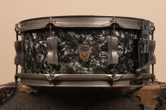 1960s Ludwig 5.5x14 Black Diamond Pearl Super Classic Snare Drum
