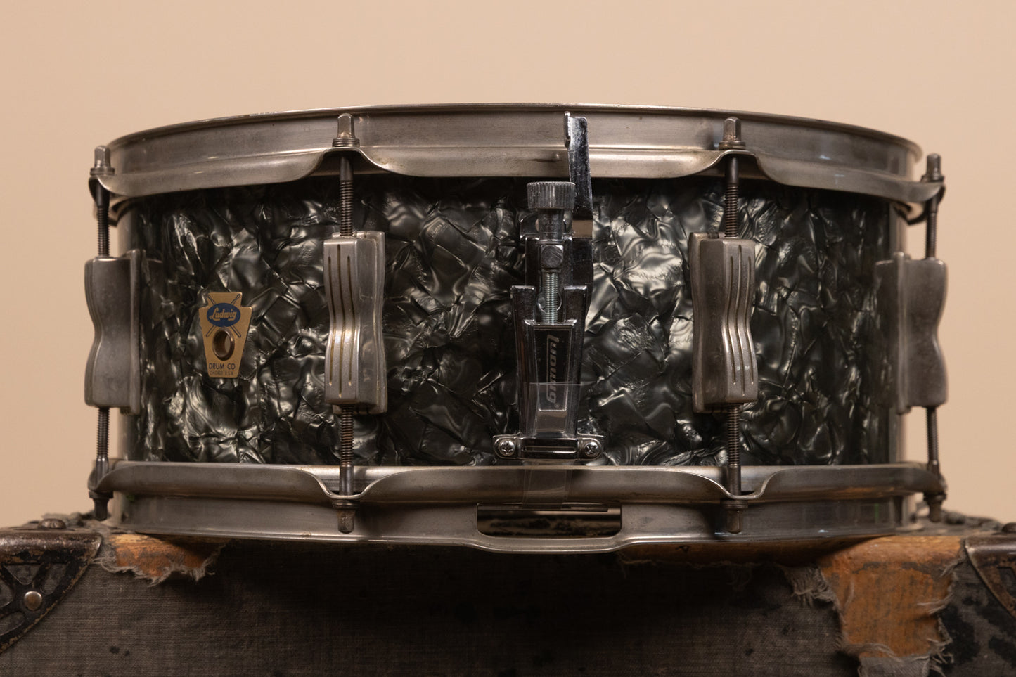 1960s Ludwig 5.5x14 Black Diamond Pearl Super Classic Snare Drum