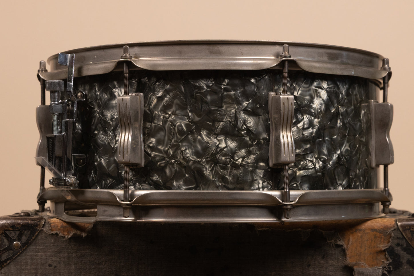 1960s Ludwig 5.5x14 Black Diamond Pearl Super Classic Snare Drum